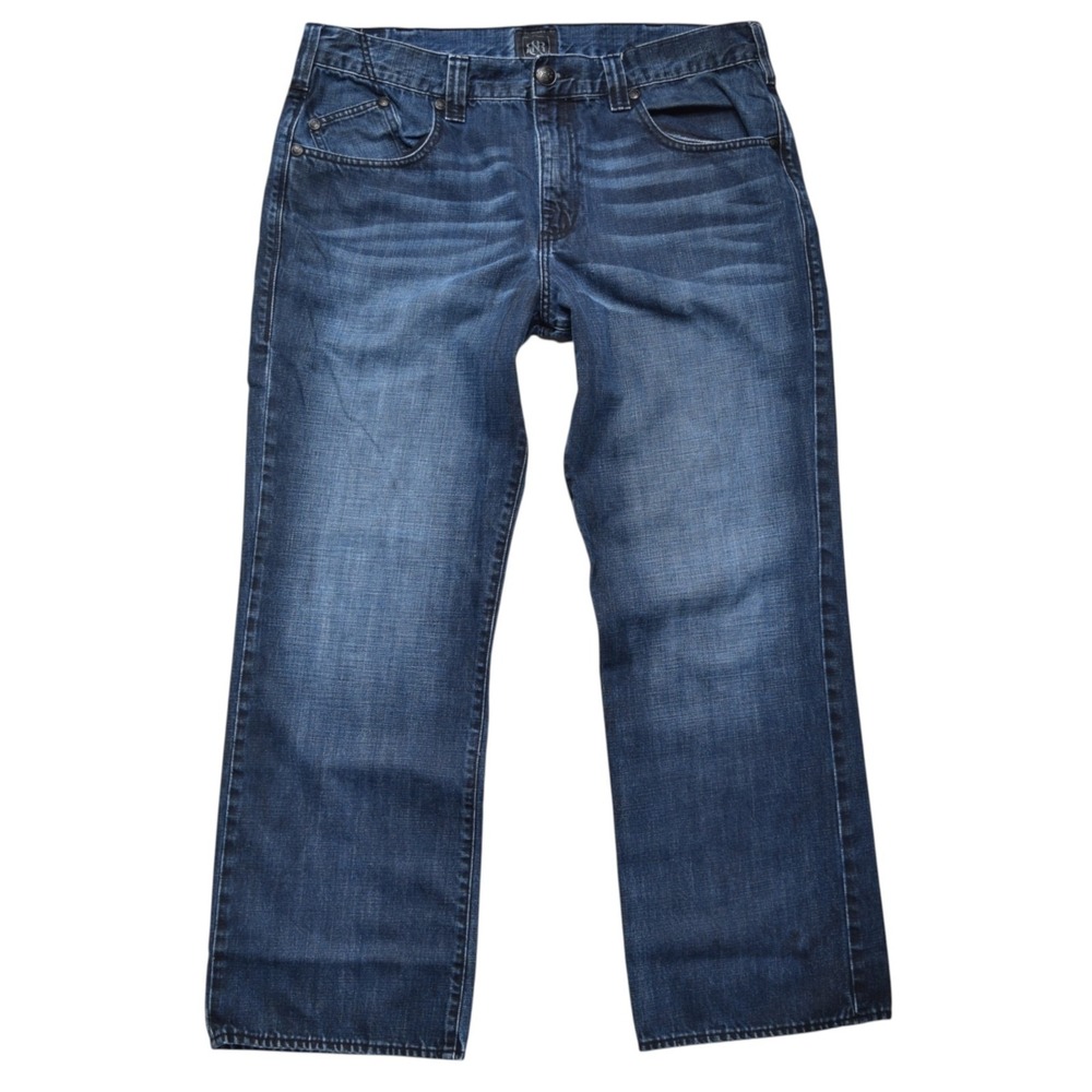 Rock & Republic Blast Whiskered Straight Leg Denim Blue Jean Cotton Men's 38x30